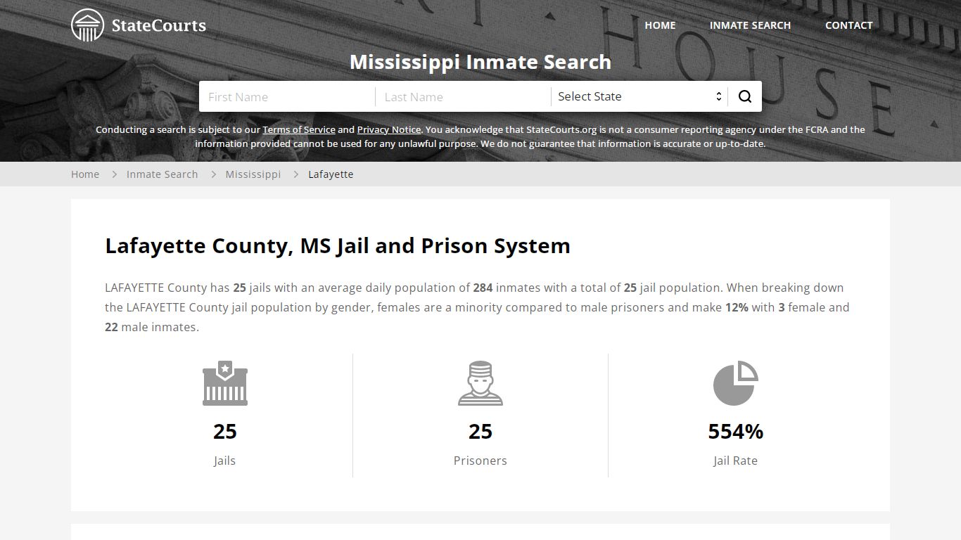 Lafayette County, MS Inmate Search - StateCourts