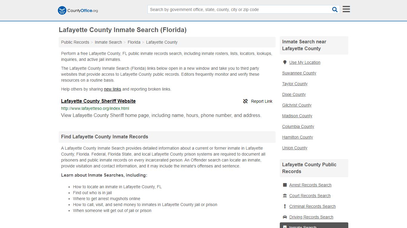 Inmate Search - Lafayette County, FL (Inmate Rosters ...